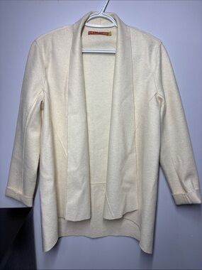 Kuna Wool Blend Cream  Open Front Cardigan